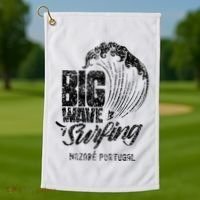 Big Wave Surfing Nazaré Portugal Surfer Surf Golf Towel thumb 1