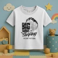 Big Wave Surfing Nazaré Portugal Surfer Surf Toddler T-Shirt thumb 3