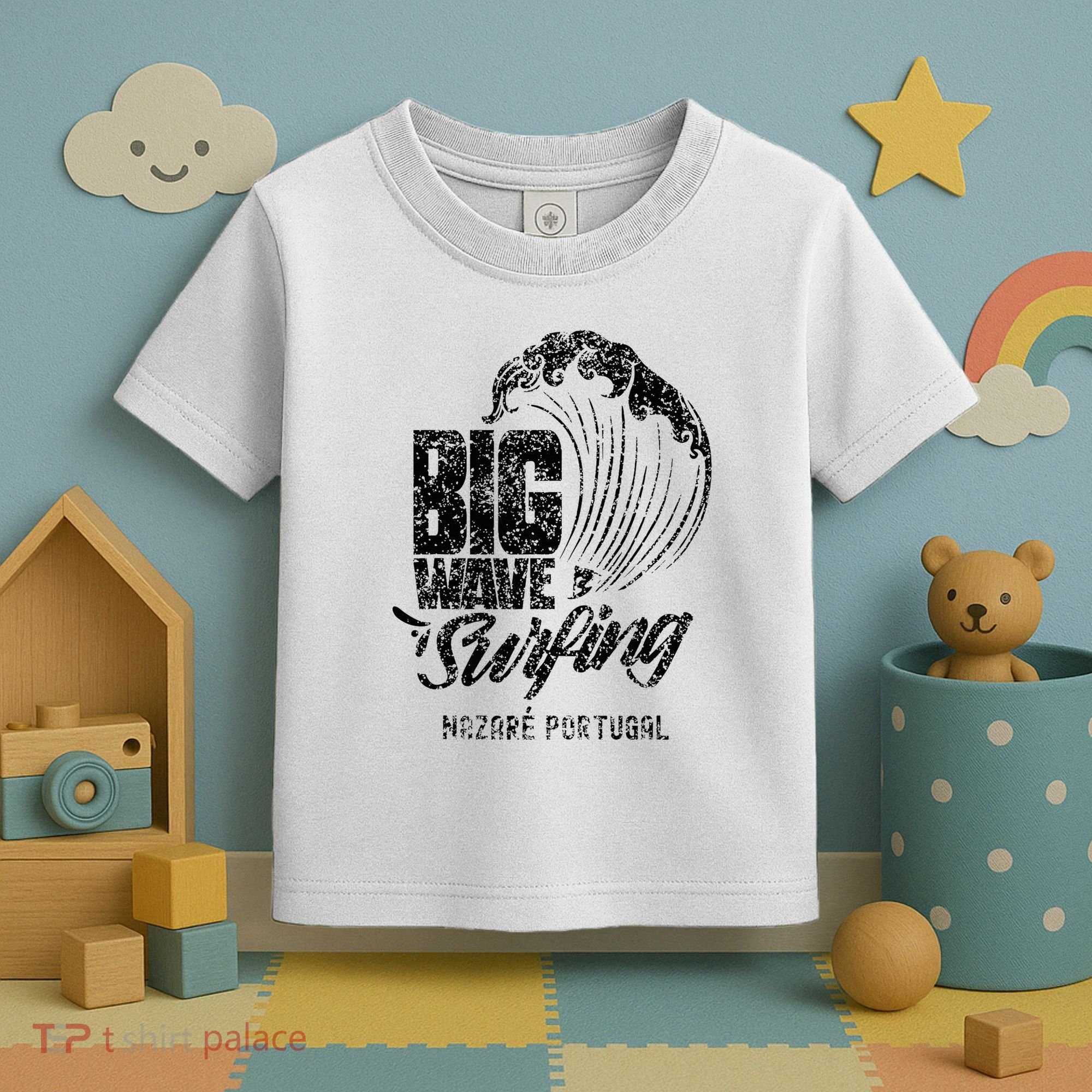 Big Wave Surfing Nazaré Portugal Surfer Surf Toddler T-Shirt