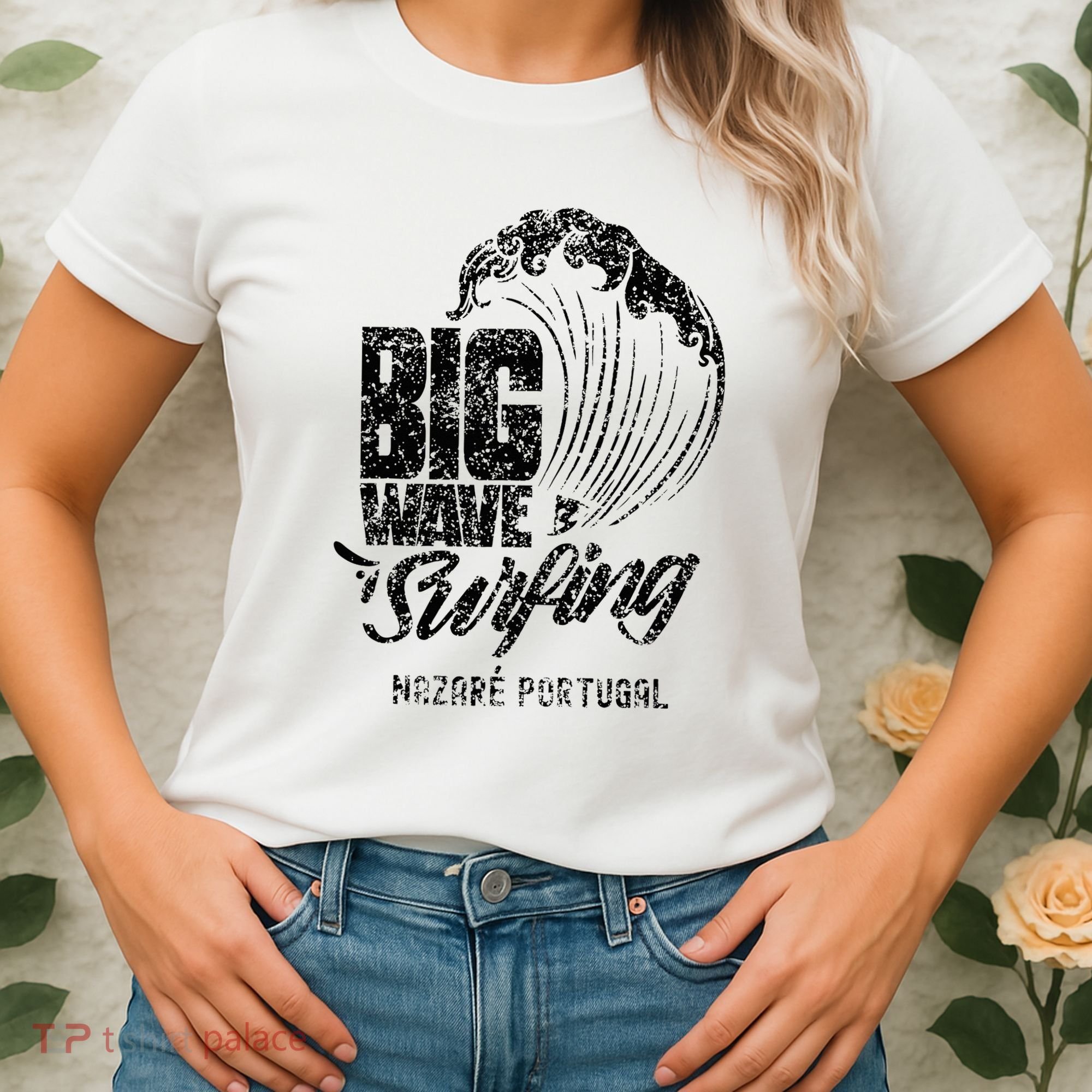 Big Wave Surfing Nazaré Portugal Surfer Surf Women's T-Shirt
