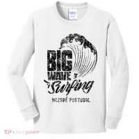 Big Wave Surfing Nazaré Portugal Surfer Surf Kids Long Sleeve Shirt thumb 0