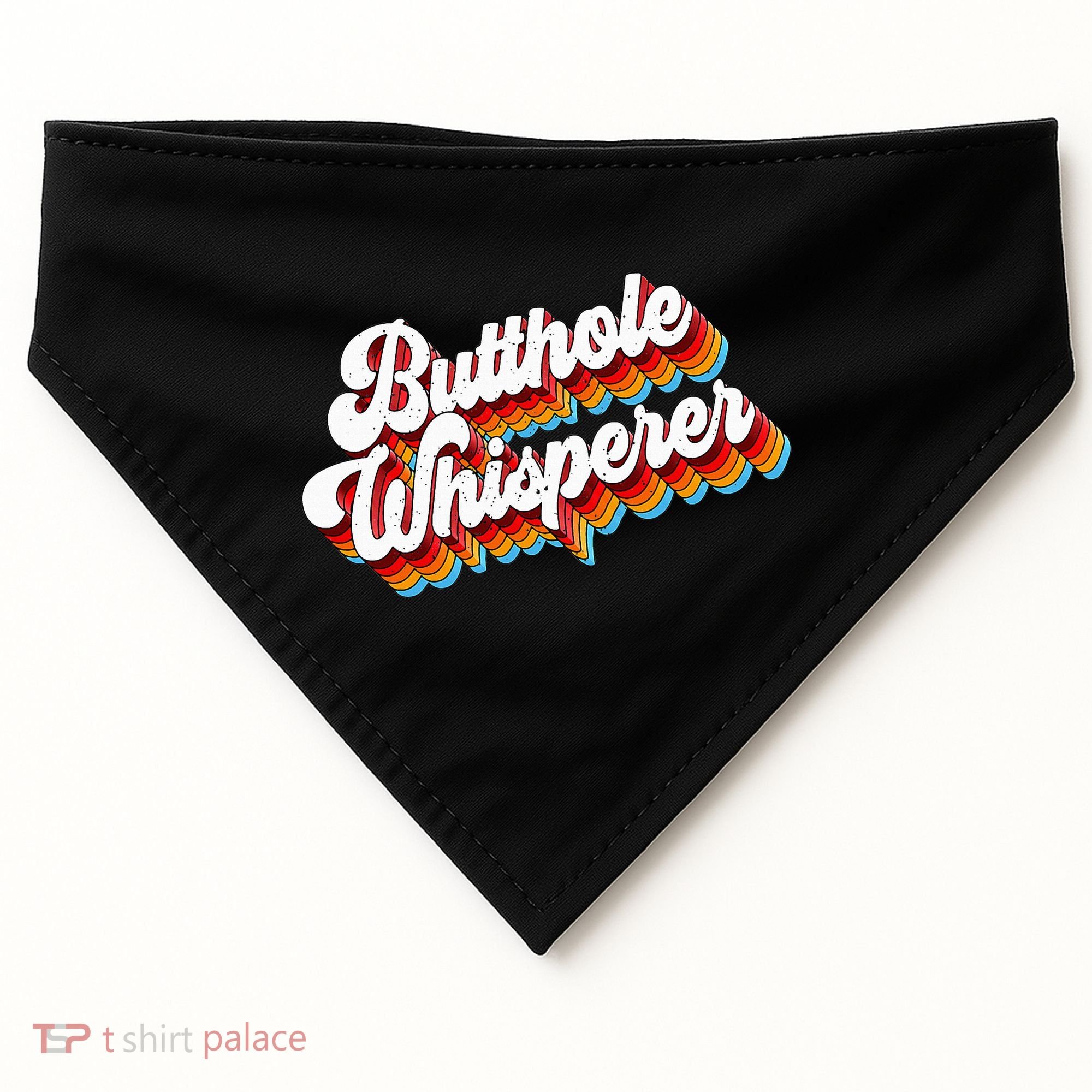 Butthole Whisperer Sarcastic Jokes Retro USA-Made Doggie Bandana