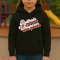 Butthole Whisperer Sarcastic Jokes Retro Kids Hoodie thumb 3