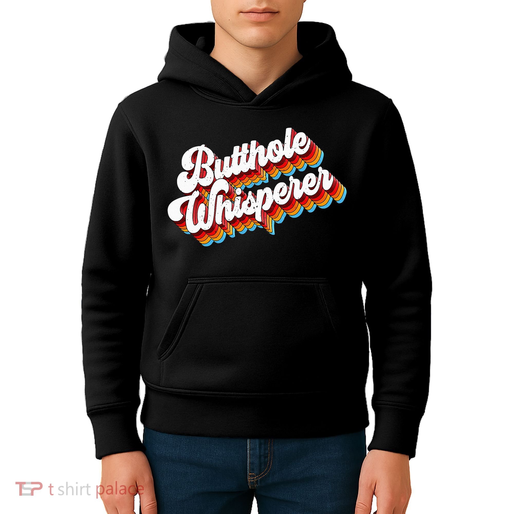 Butthole Whisperer Sarcastic Jokes Retro Kids Hoodie