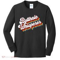 Butthole Whisperer Sarcastic Jokes Retro Kids Long Sleeve Shirt thumb 0