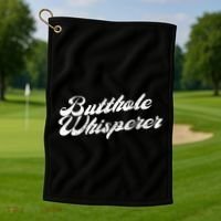 Butthole Whisperer Sarcastic Jokes Retro Funny Golf Towel thumb 1