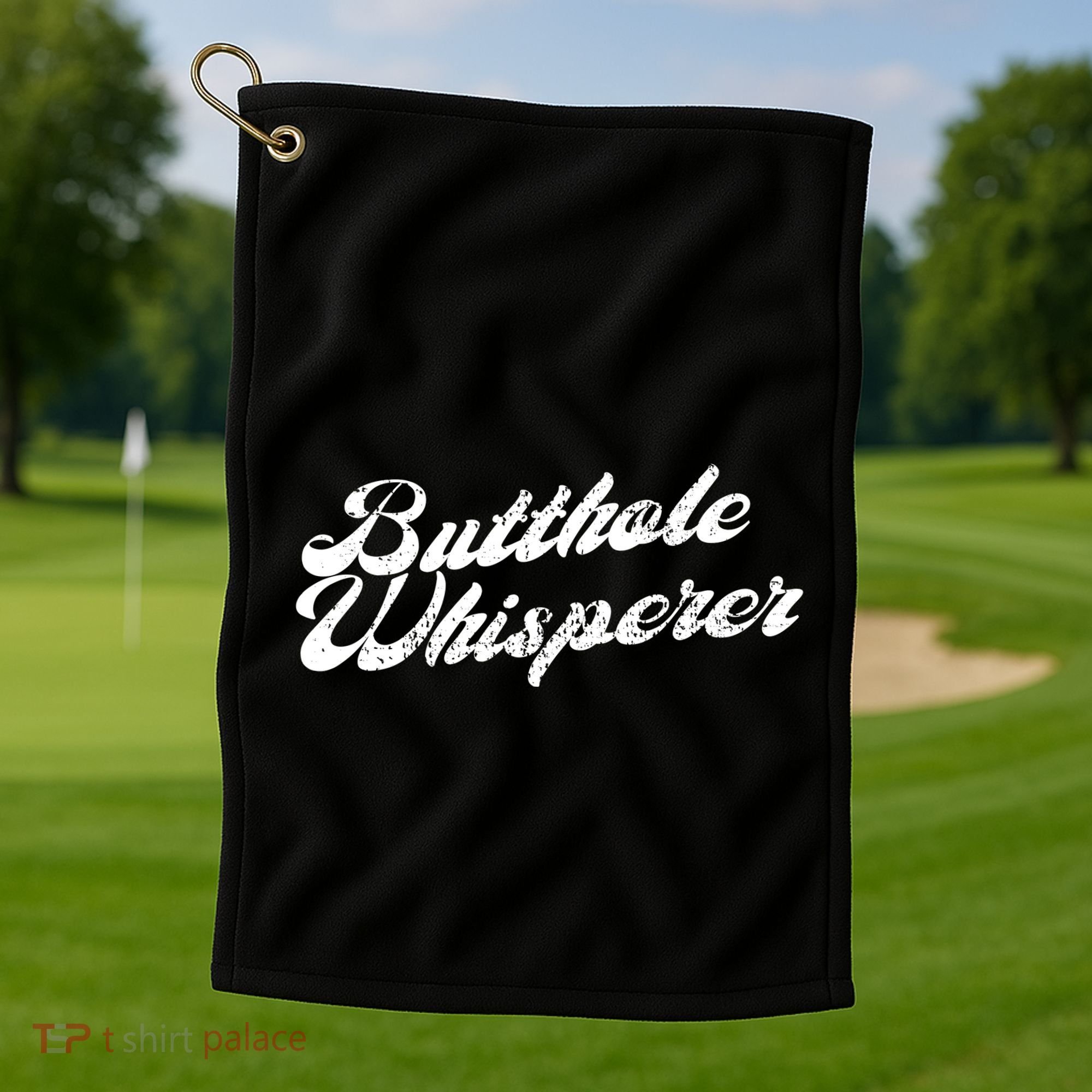 Butthole Whisperer Sarcastic Jokes Retro Funny Golf Towel