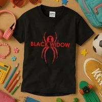 Black Widow Spider Gift Kids T-Shirt thumb 3