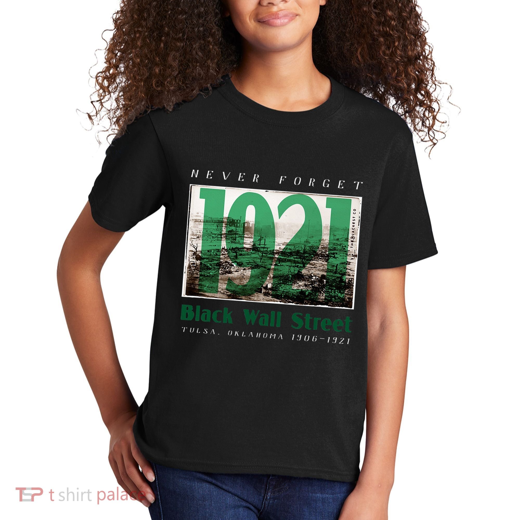 Black Wall Street 1921 Greenwood Tulsa Oklahoma History Kids T-Shirt