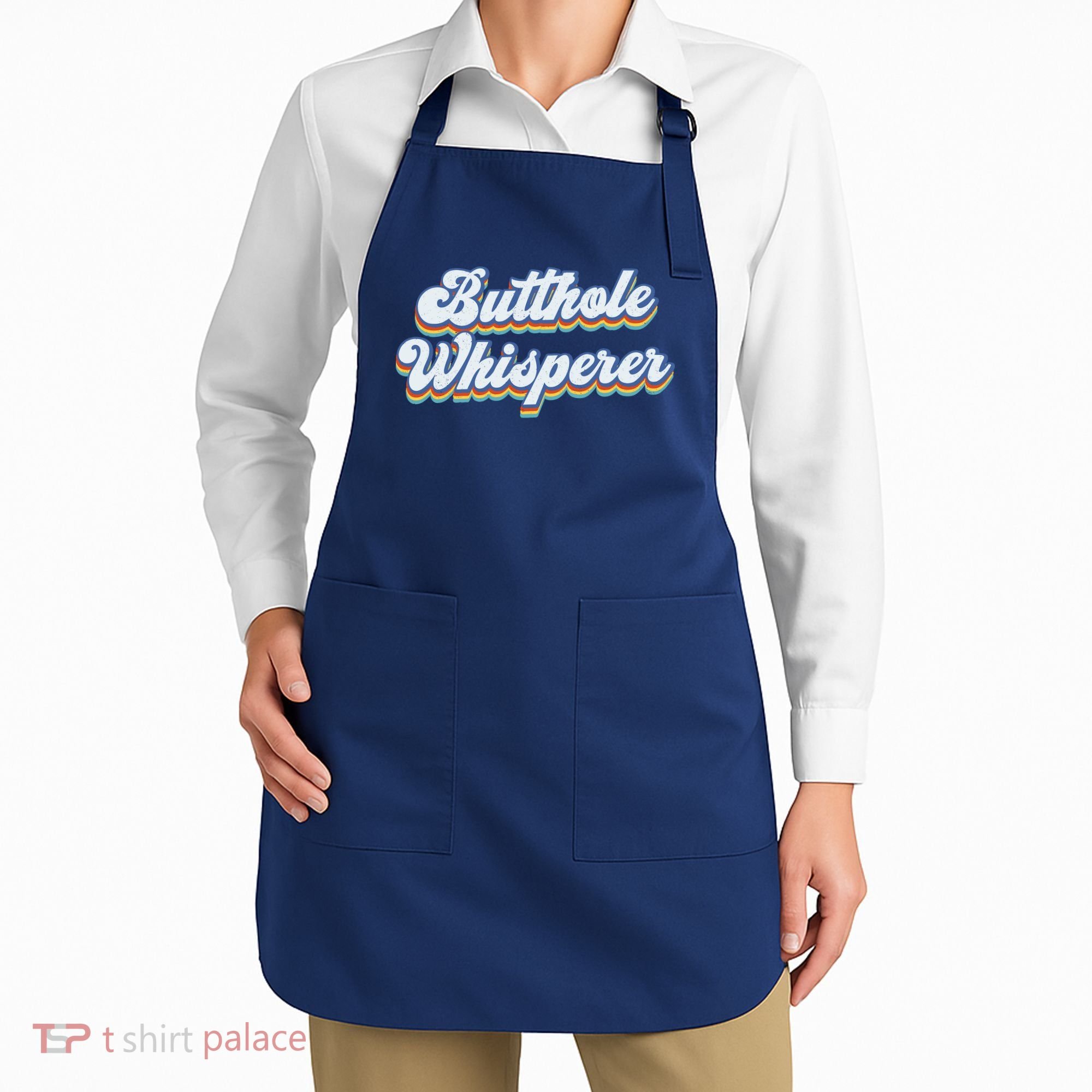 Butthole Whisperer Sarcastic Jokes Retro Funny Sarcastic Apron