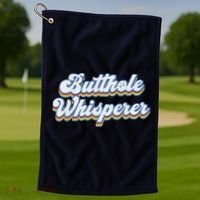 Butthole Whisperer Sarcastic Jokes Retro Funny Sarcastic Golf Towel thumb 1