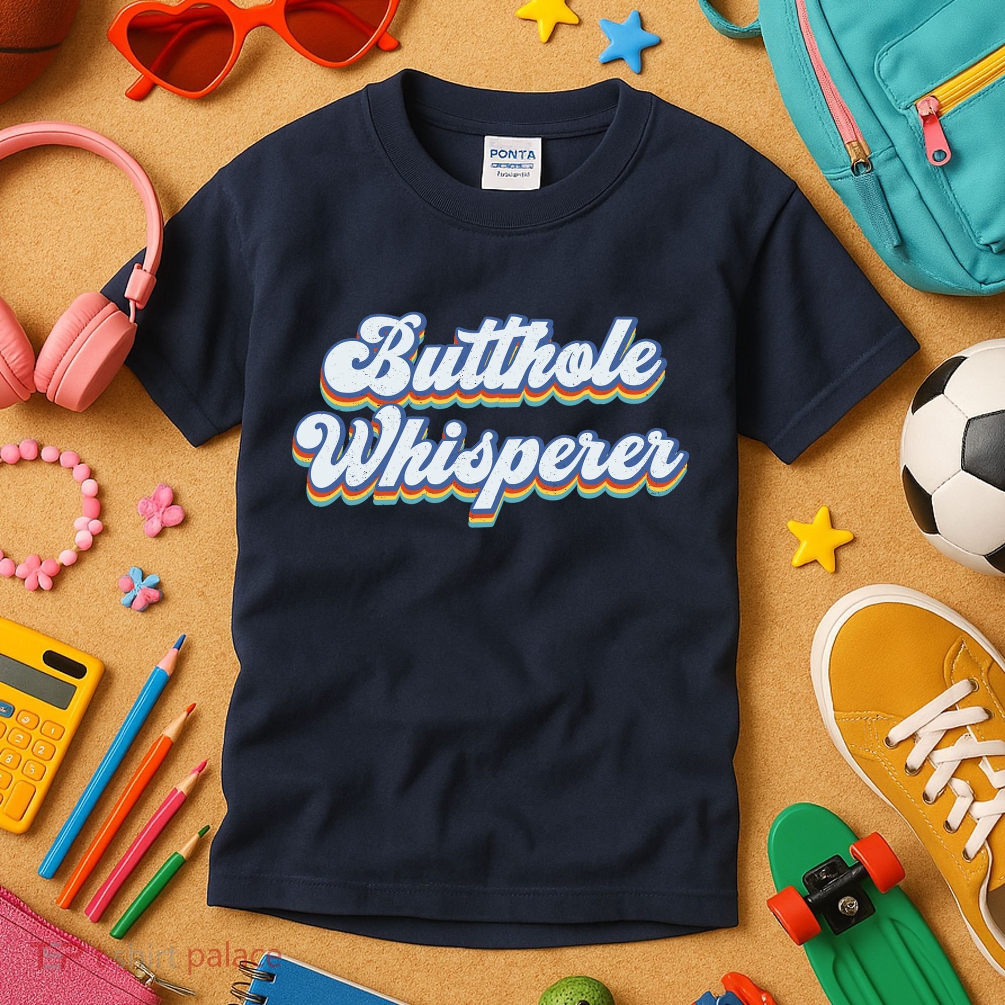 Butthole Whisperer Sarcastic Jokes Retro Funny Sarcastic Kids T-Shirt