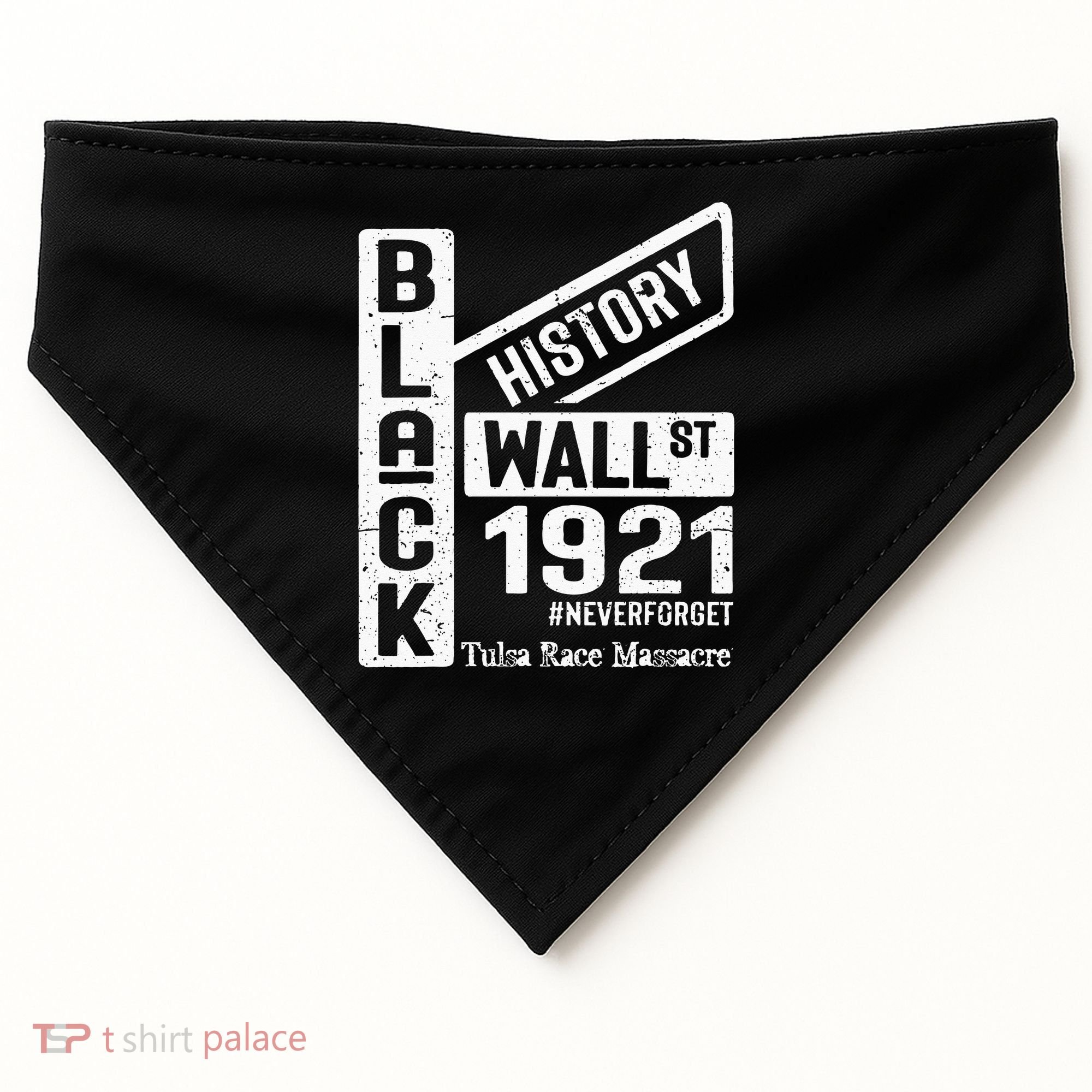 Black Wall Street Black Wealth Tulsa 1921 Race Massacre USA-Made Doggie Bandana