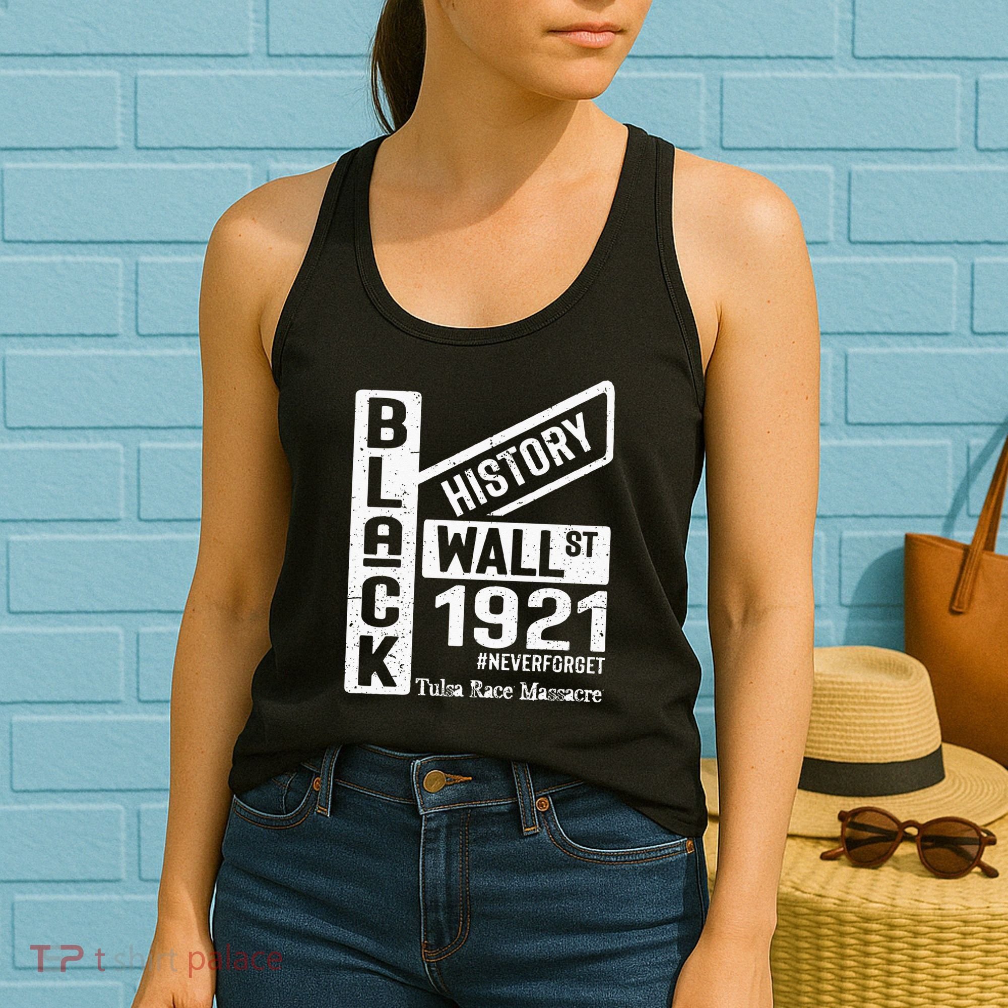 Black Wall Street Black Wealth Tulsa 1921 Race Massacre Women's Tank Top