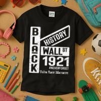 Black Wall Street Black Wealth Tulsa 1921 Race Massacre Kids T-Shirt thumb 3
