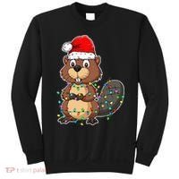 Beaver Wearing Santa Hat Xmas Funny Beaver Lover Christmas Sweatshirt thumb 0