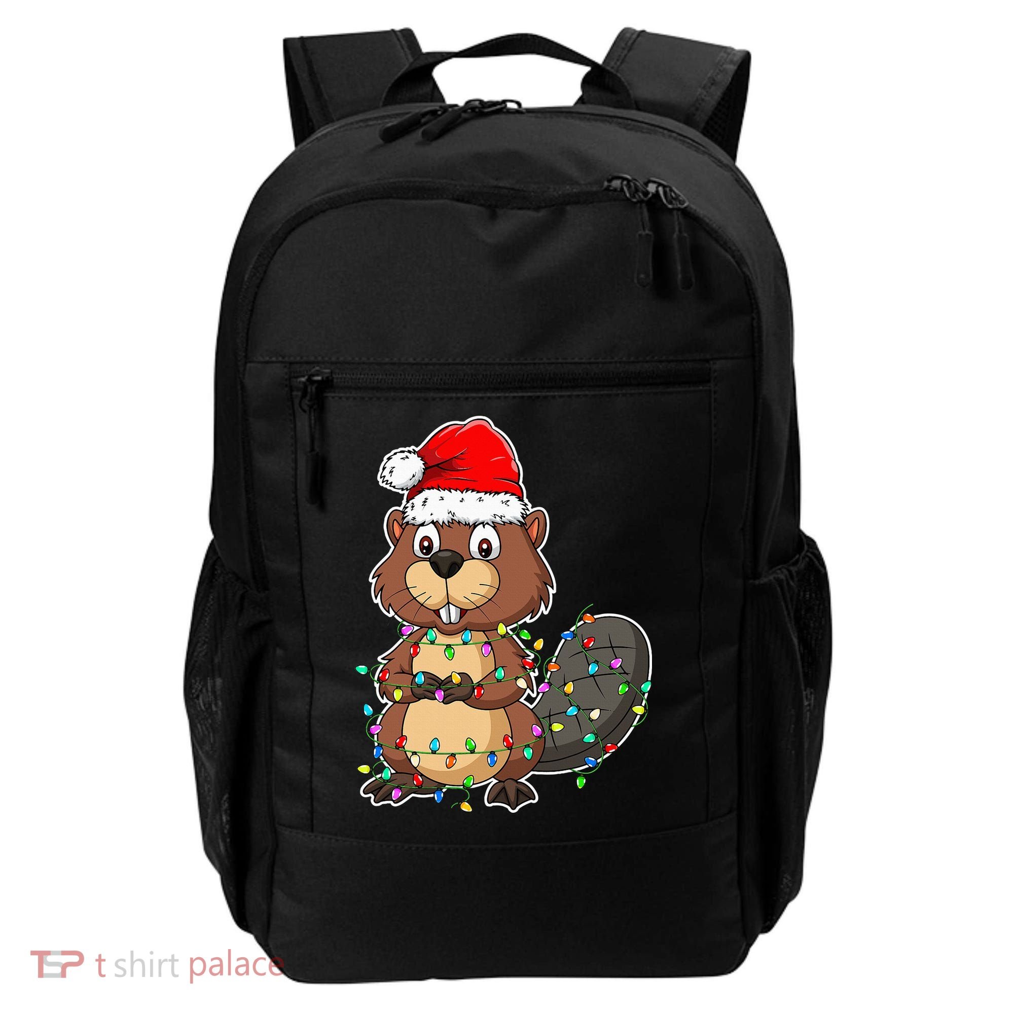 Beaver Wearing Santa Hat Xmas Funny Beaver Lover Christmas Backpack