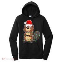 Beaver Wearing Santa Hat Xmas Funny Beaver Lover Christmas Women's Hoodie thumb 0