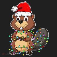 Beaver Wearing Santa Hat Xmas Funny Beaver Lover Christmas Hat thumb 2