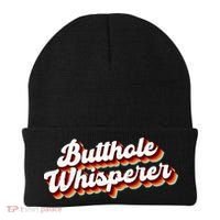 Butthole Whisperer Sarcastic Jokes Retro Funny Gift Beanie thumb 0