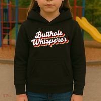 Butthole Whisperer Sarcastic Jokes Retro Funny Gift Kids Hoodie thumb 3