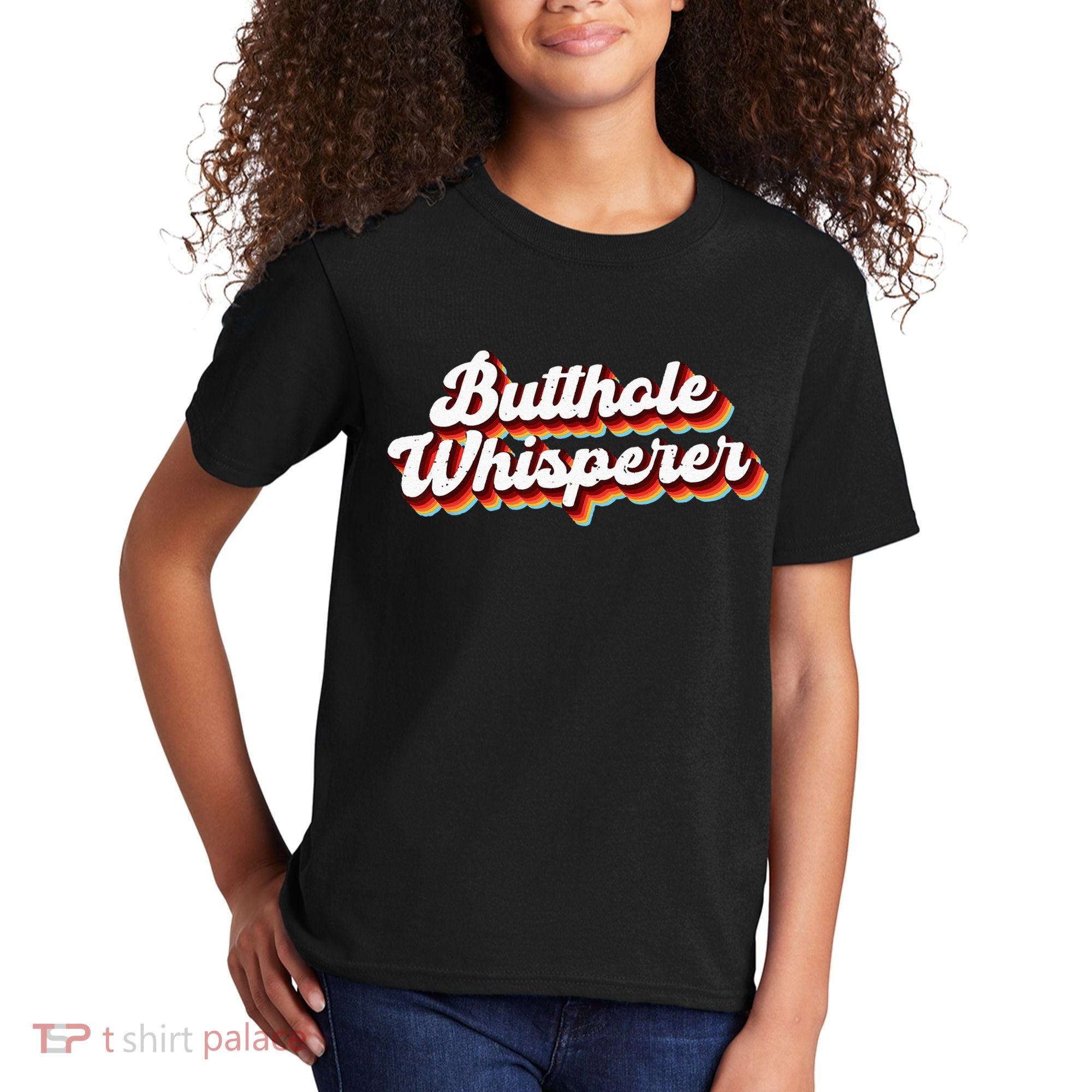 Butthole Whisperer Sarcastic Jokes Retro Funny Gift Kids T-Shirt