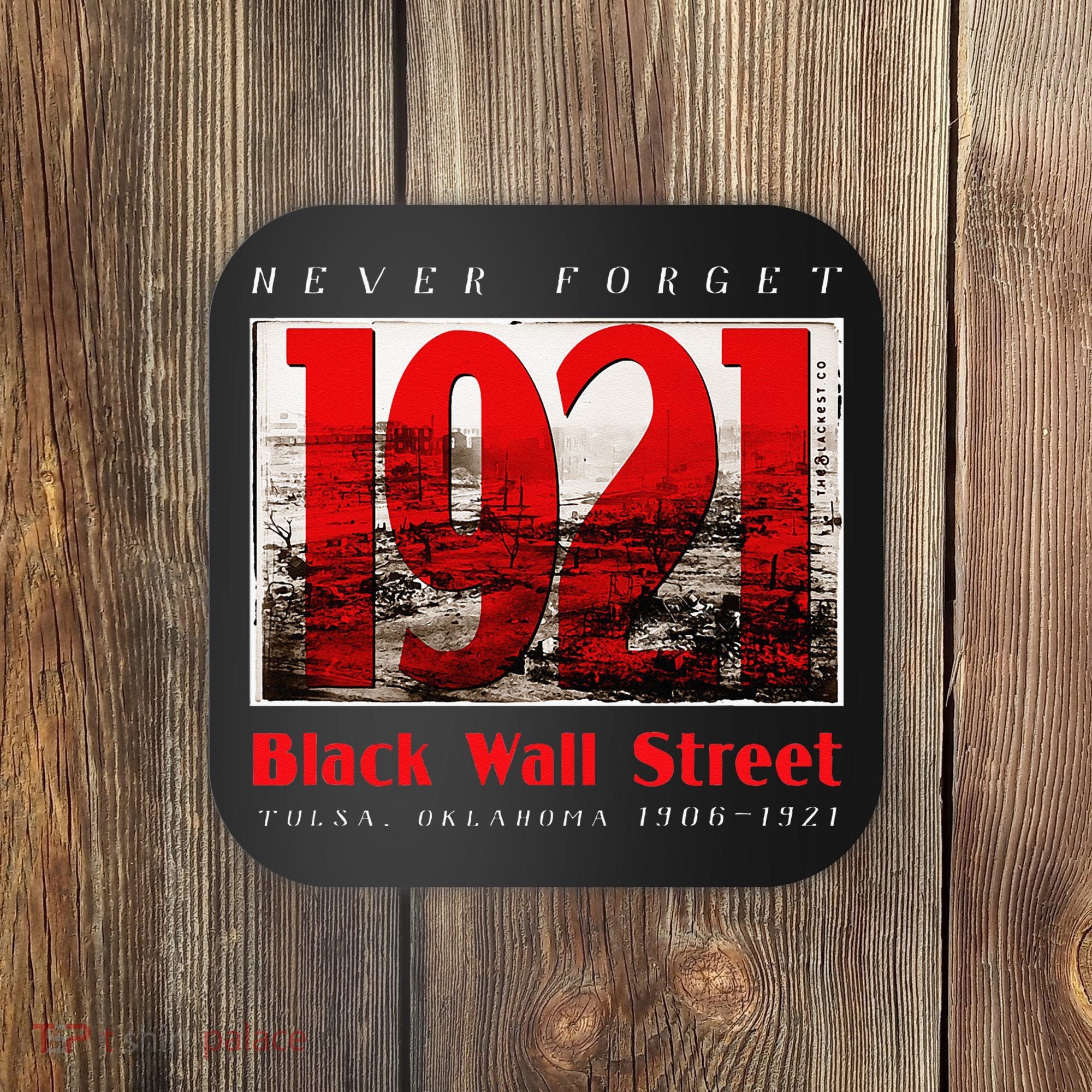 Black Wall Street 1921 Greenwood Tulsa Black History Coaster