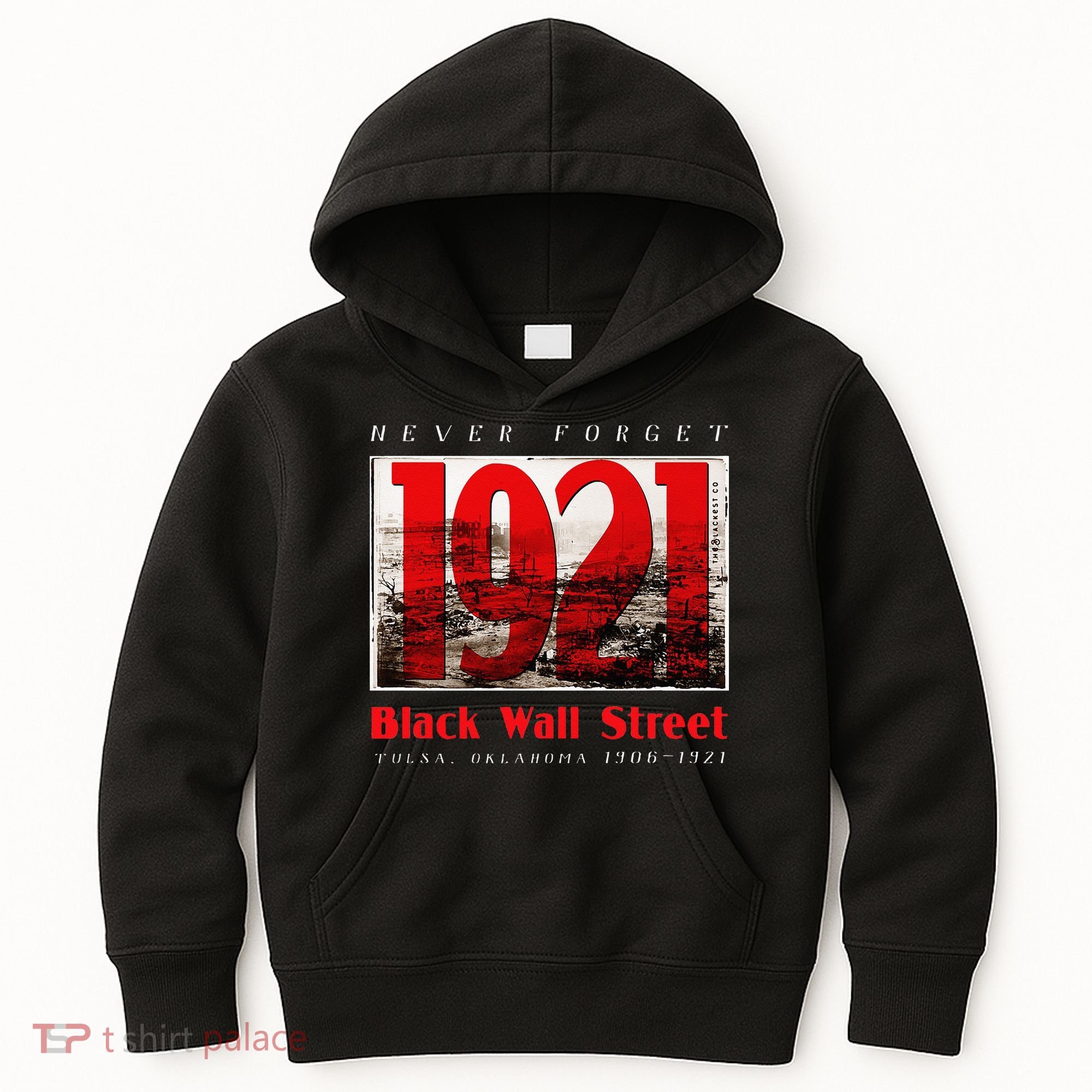 Black Wall Street 1921 Greenwood Tulsa Black History Kids Hoodie