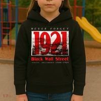 Black Wall Street 1921 Greenwood Tulsa Black History Kids Hoodie thumb 3