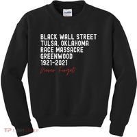 Black Wall Street. Tulsa Race Massacre Centennial. Greenwood Kids Sweatshirt thumb 0