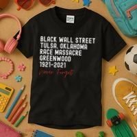 Black Wall Street. Tulsa Race Massacre Centennial. Greenwood Kids T-Shirt thumb 3