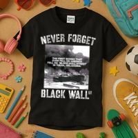 Black Wall Street Never Forget Our History REAL Black Owned Kids T-Shirt thumb 3