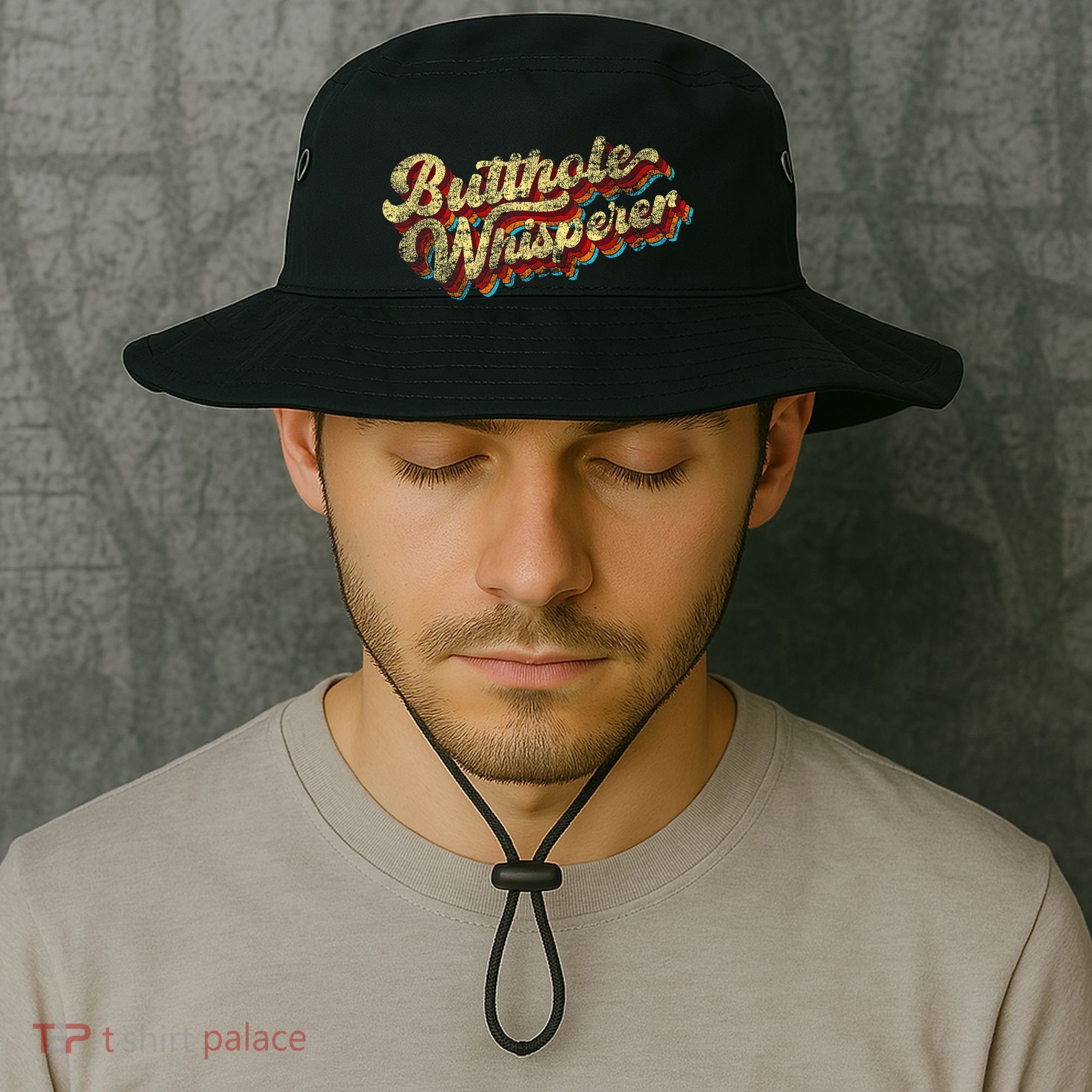 Butthole Whisperer Sarcastic Jokes Retro Funny Present Trending Bucket Hat