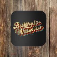 Butthole Whisperer Sarcastic Jokes Retro Funny Present Trending Coaster thumb 0