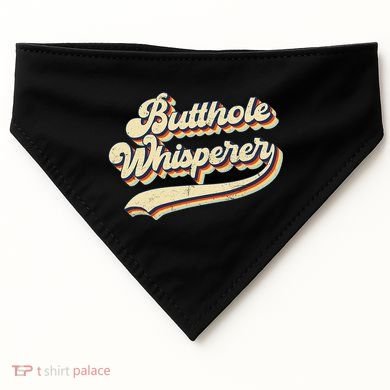Butthole Whisperer Sarcastic Jokes Retro Vintage Trending USA-Made Doggie Bandana