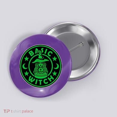 Basic Witch Spooky Halloween Funny Button