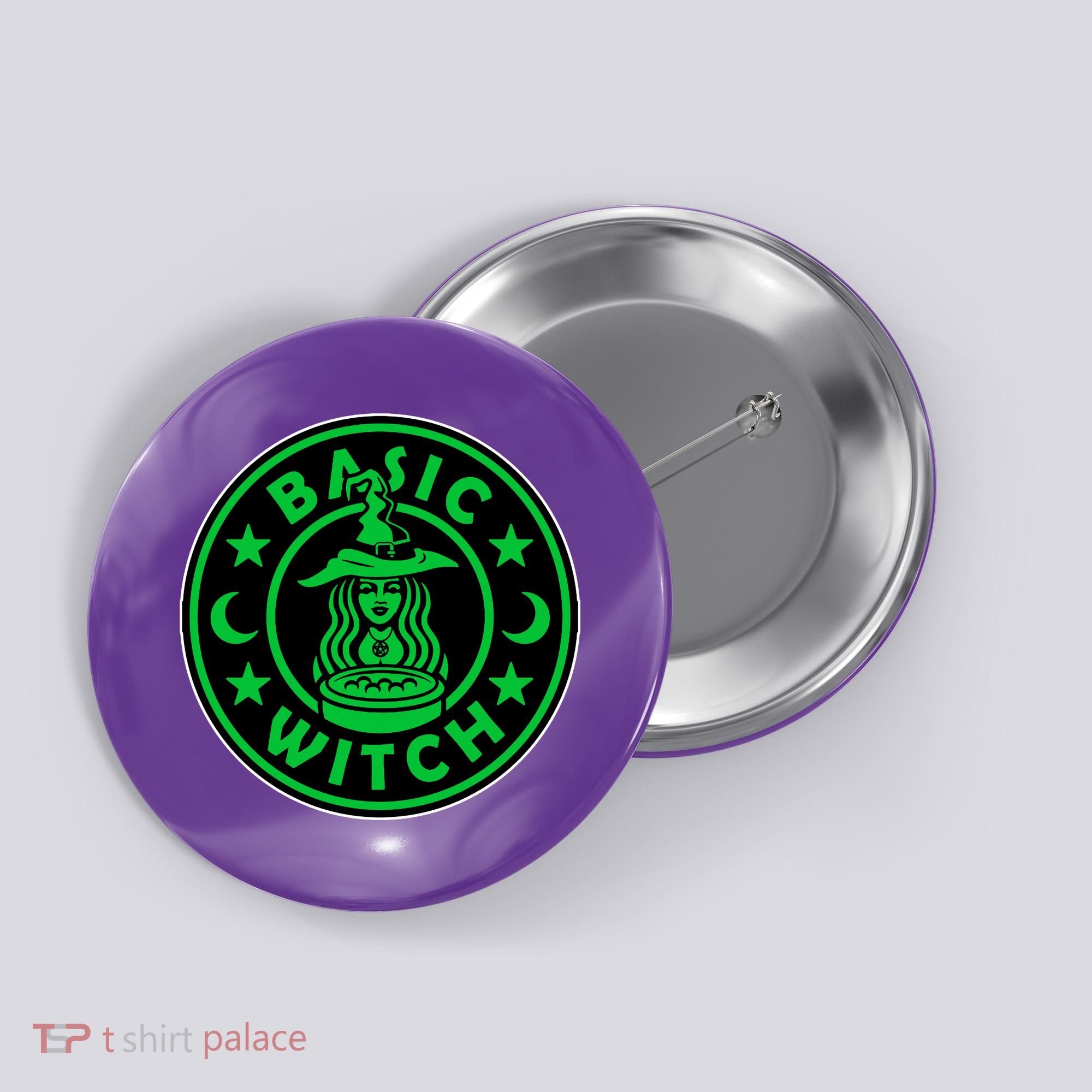 Basic Witch Spooky Halloween Funny Button