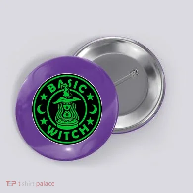 Basic Witch Spooky Halloween Funny Button