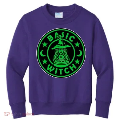 Basic Witch Spooky Halloween Funny Kids Sweatshirt