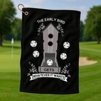 Bird Wingspan - The Early Bird Gets Whatever it Wants Dice Golf Towel thumb 1