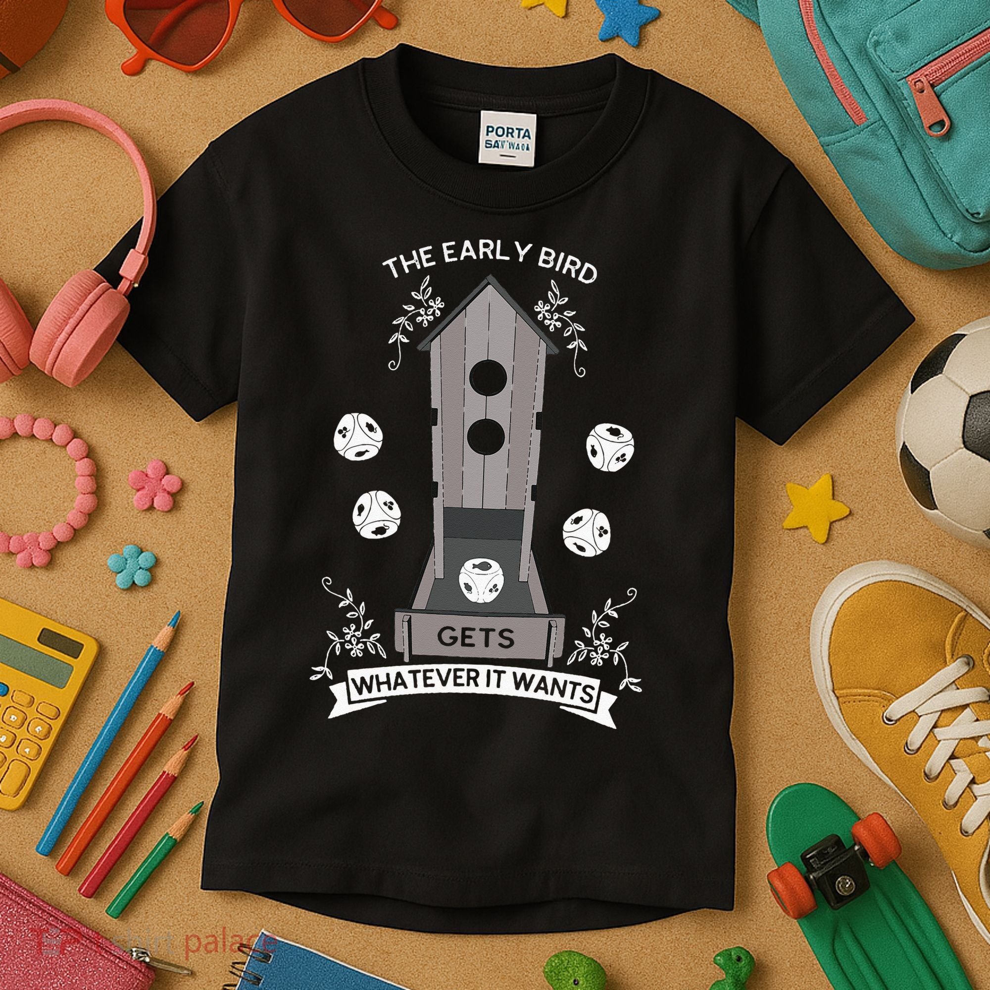 Bird Wingspan - The Early Bird Gets Whatever it Wants Dice Kids T-Shirt