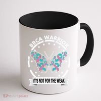 Brca Warrior Teal Pinkgiftribbon Breast Cancer Warrior Meaningful Gift Coffee Mug thumb 1