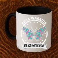 Brca Warrior Teal Pinkgiftribbon Breast Cancer Warrior Meaningful Gift Coffee Mug thumb 2