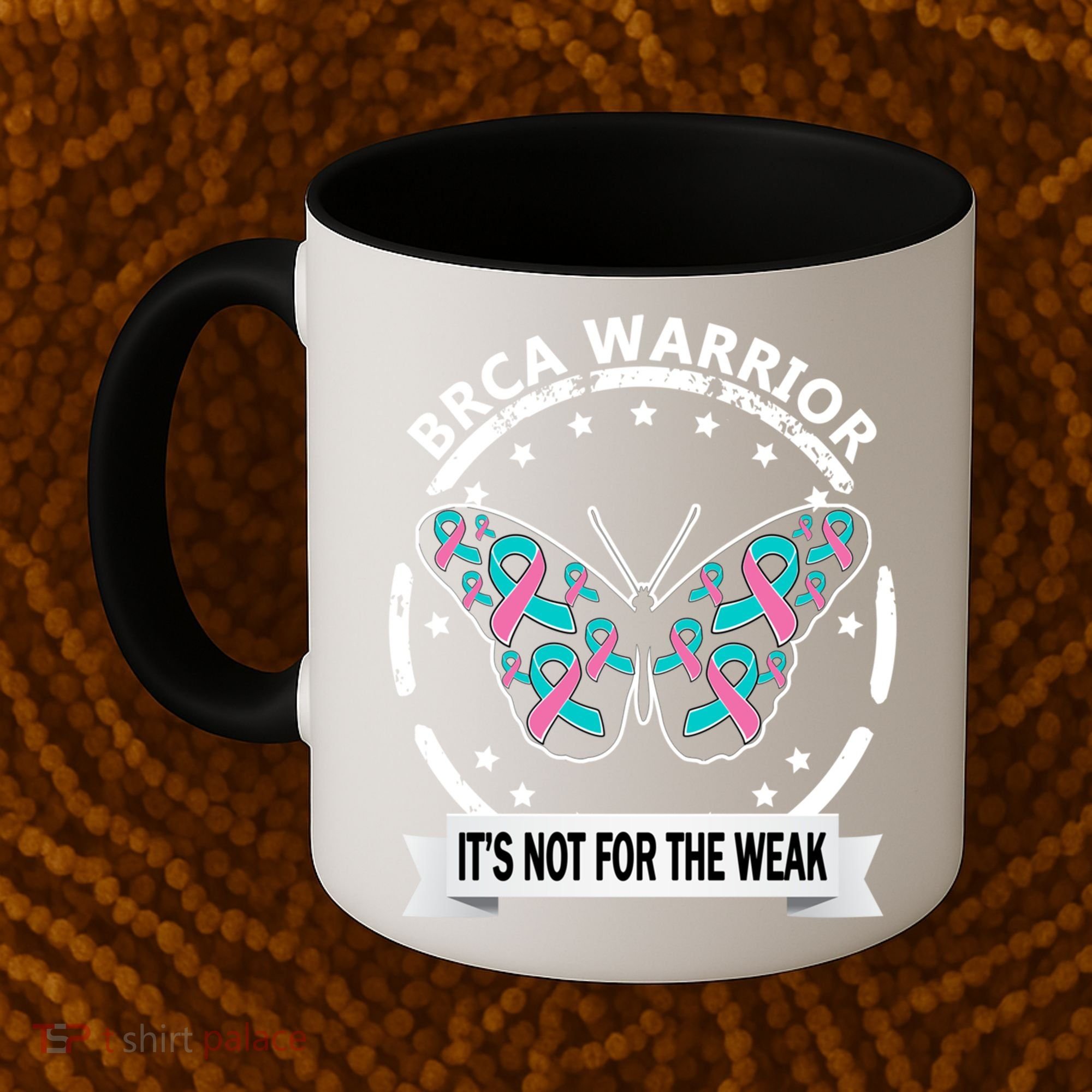 Brca Warrior Teal Pinkgiftribbon Breast Cancer Warrior Meaningful Gift Coffee Mug