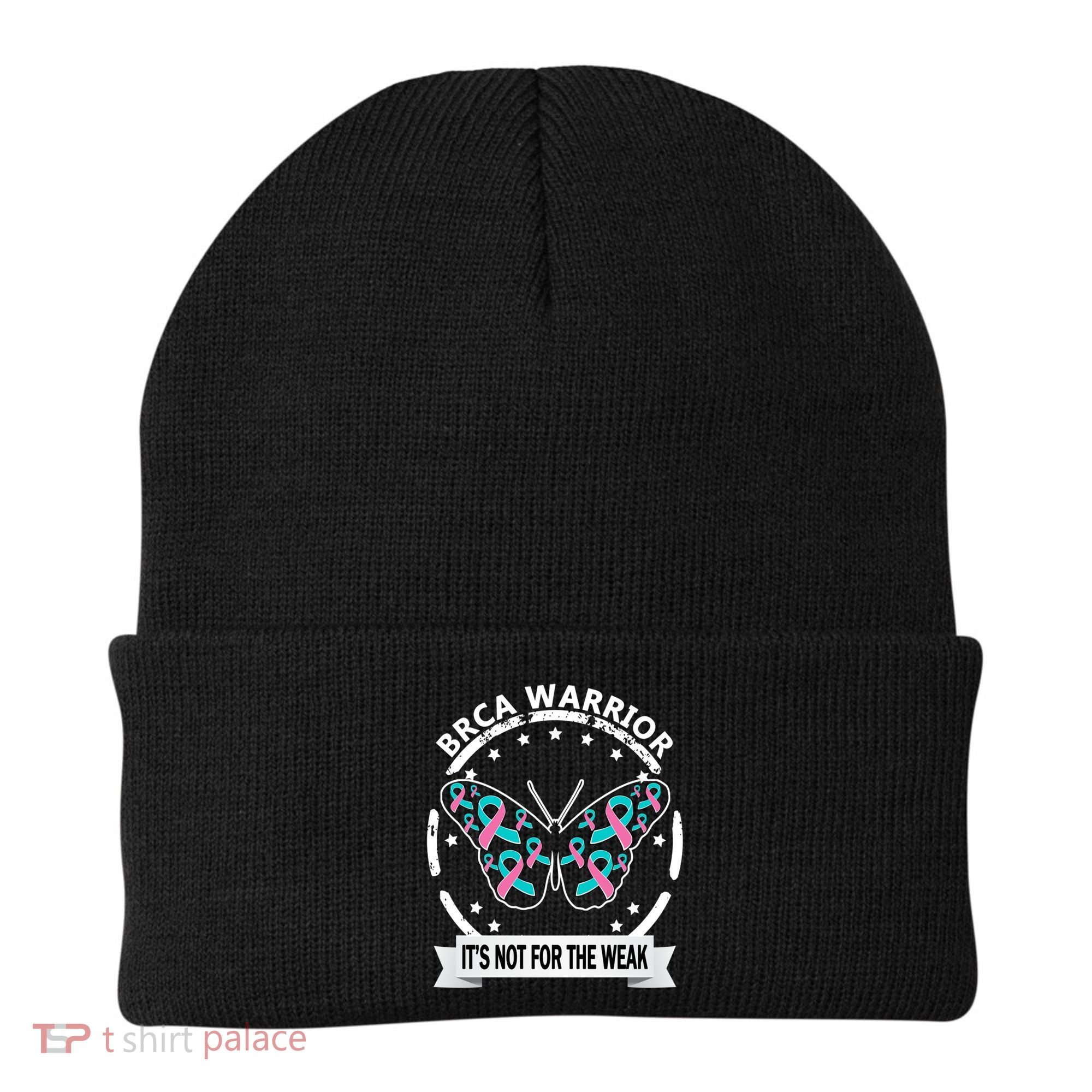 Brca Warrior Teal Pinkgiftribbon Breast Cancer Warrior Meaningful Gift Beanie