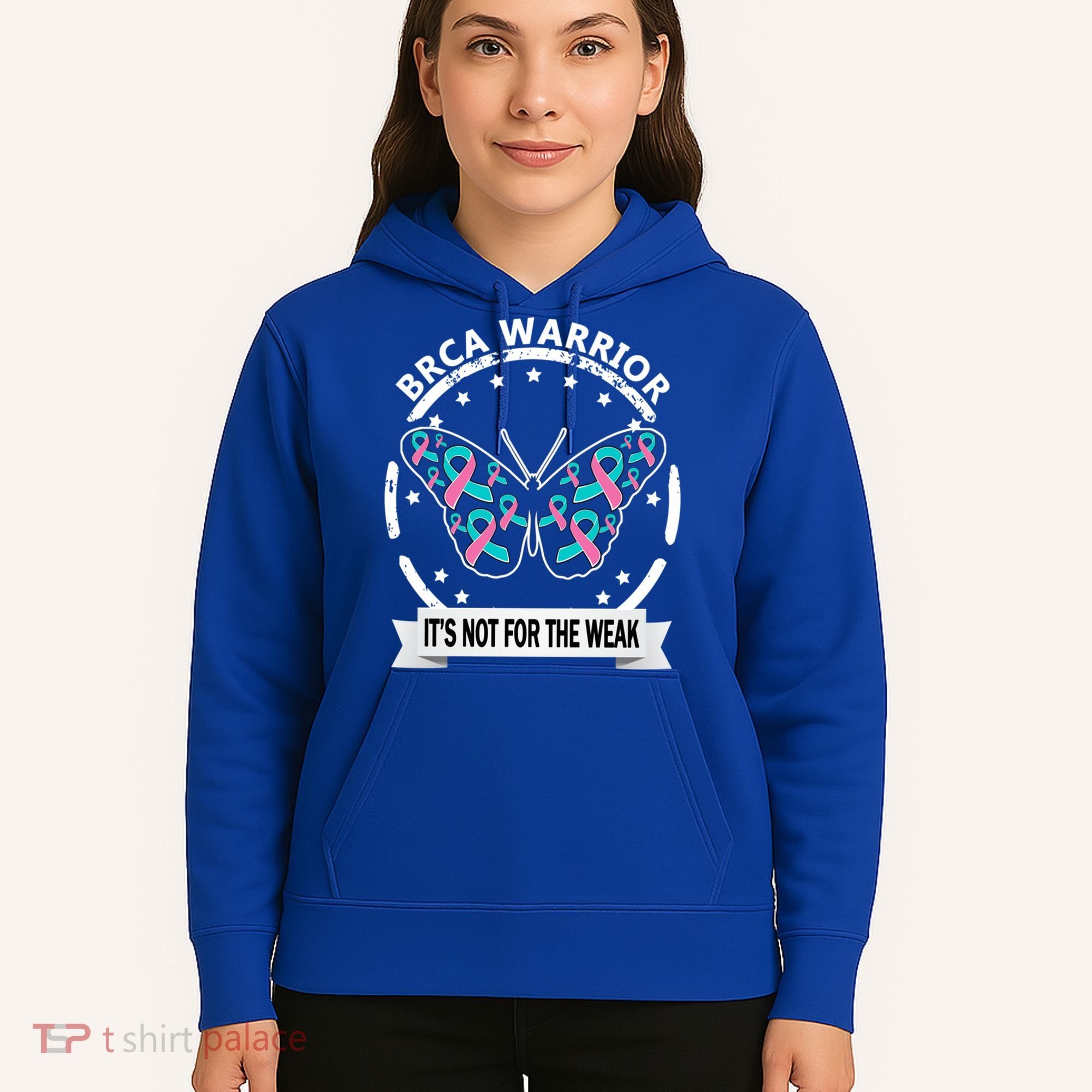 Brca Warrior Teal Pinkgiftribbon Breast Cancer Warrior Meaningful Gift Hoodie
