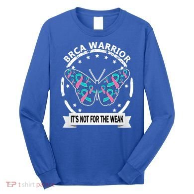 Brca Warrior Teal Pinkgiftribbon Breast Cancer Warrior Meaningful Gift Long Sleeve Shirt