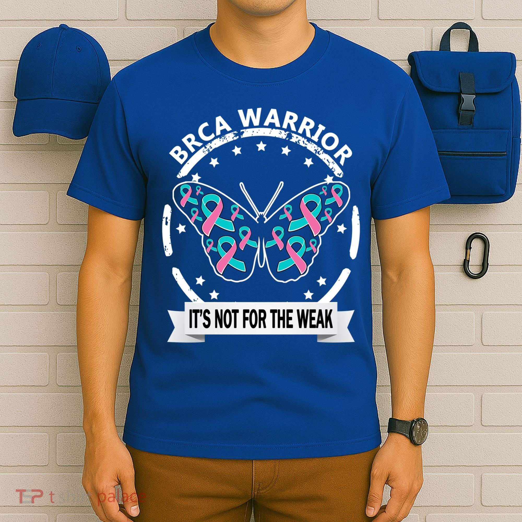 Brca Warrior Teal Pinkgiftribbon Breast Cancer Warrior Meaningful Gift T-Shirt