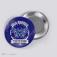 Brca Warrior Teal Pinkgiftribbon Breast Cancer Warrior Meaningful Gift Button thumb 0