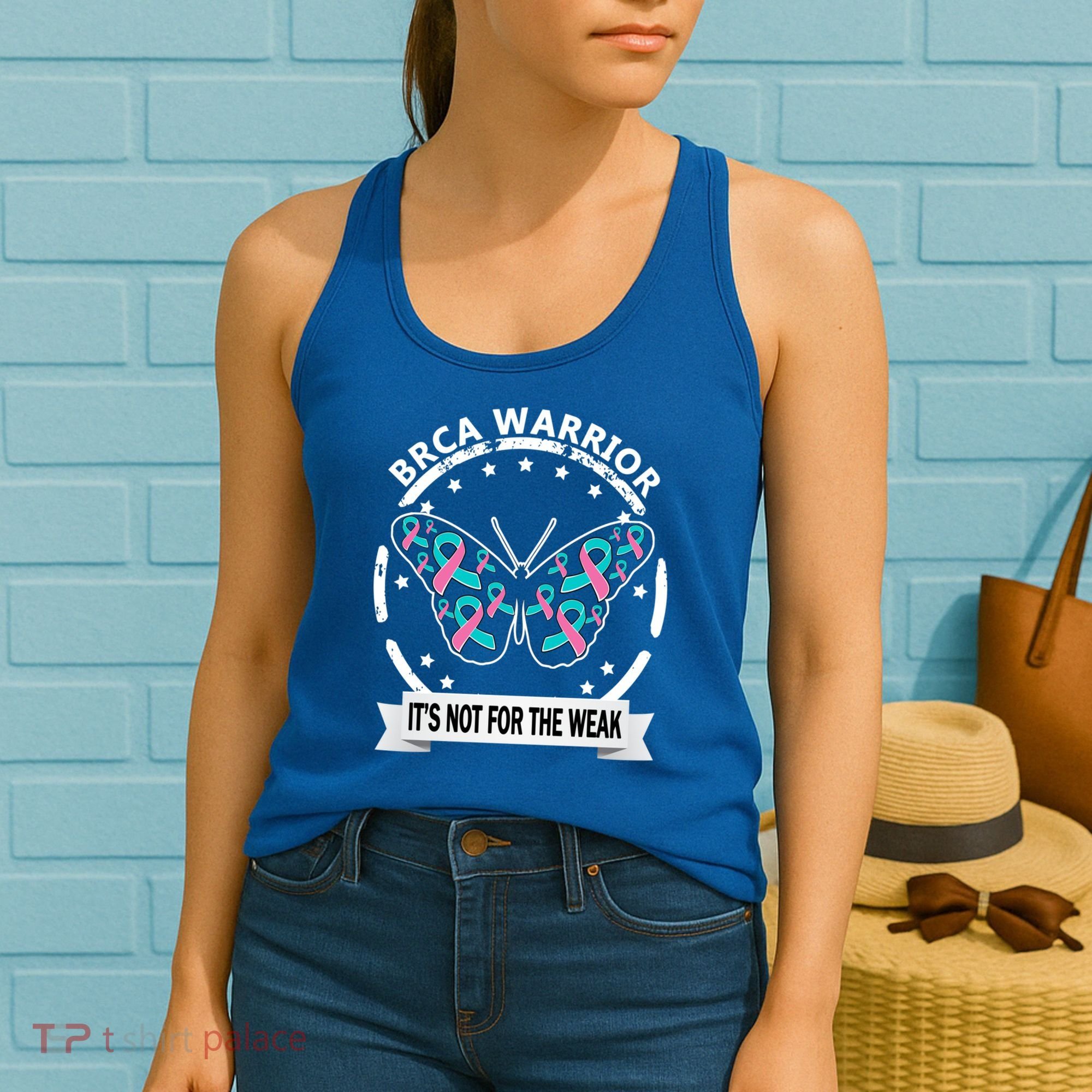 Brca Warrior Teal Pinkgiftribbon Breast Cancer Warrior Meaningful Gift Women's Tank Top